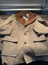 Vint. Pendleton Wool Jacket Car Coat Brown Brown Plaid LARGE 46