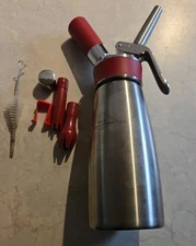 iSi North America Gourmet Whip Cream/Food Whipper, Stainless Steel/Red, 0.5 L