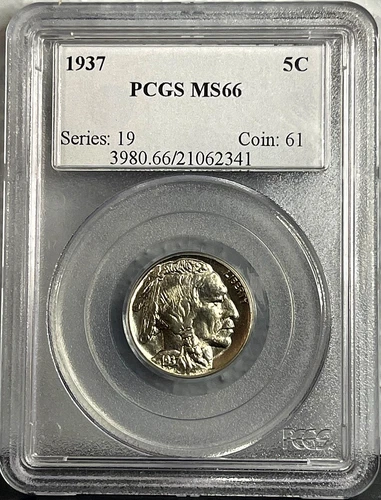 1937 5c Buffalo Nickel - PCGS MS66-Stunning!