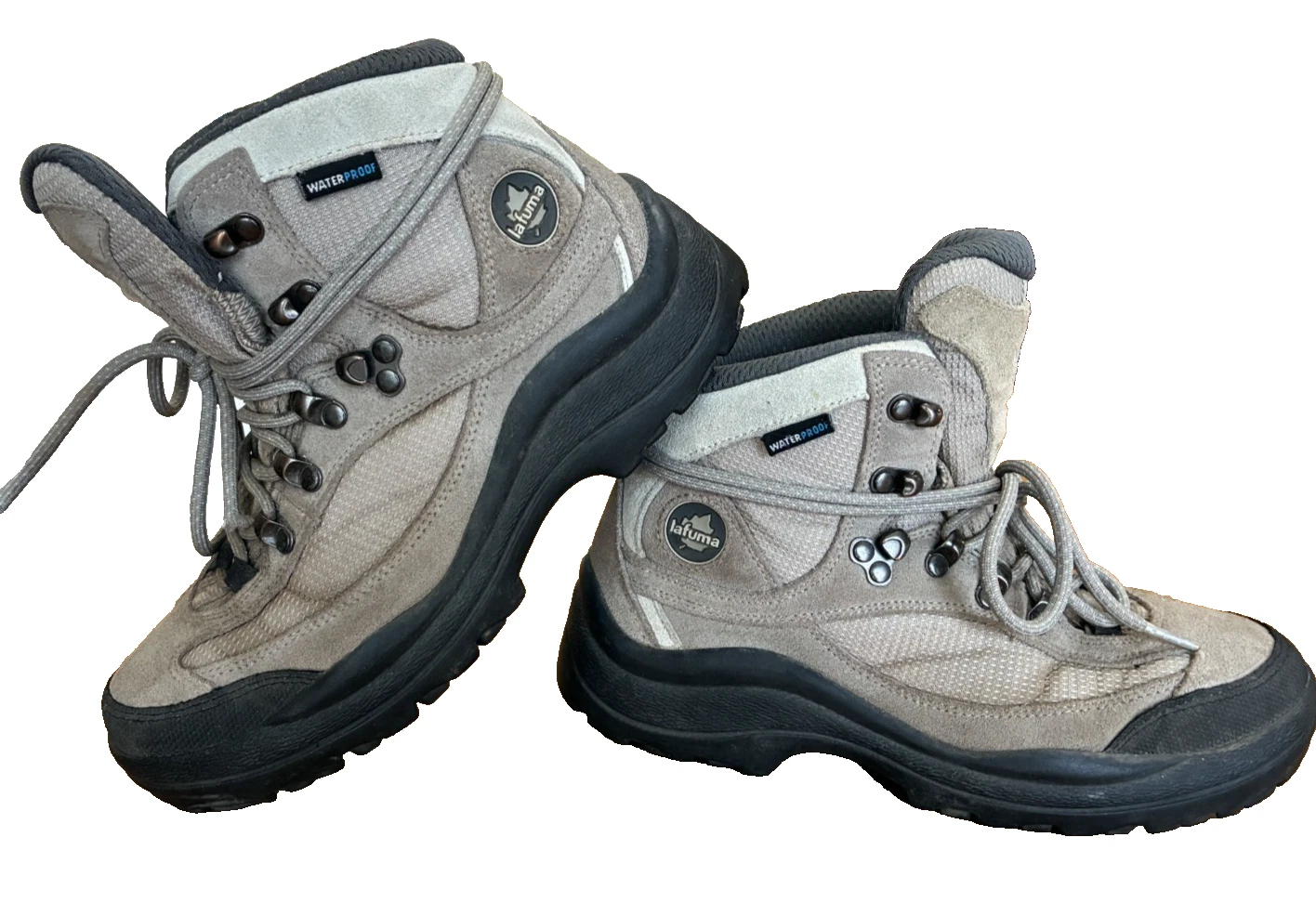 Lafuma Leather Hiking Boots Womens 6 Tan Mesh Waterproof Gorpcore Camping Trail