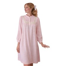 Vintage Nicole Nightgown Floral Trim Granny Soft M Cottagecore Modest Babydoll