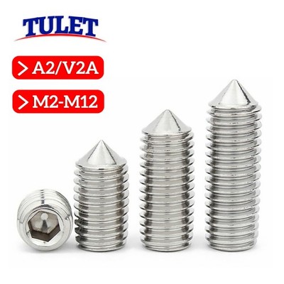Gewindestifte DIN 914 Edelstahl A2 Madenschrauben M2 M2,5 M3 M4 M5 M6 M8 M10 M12