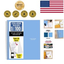 College Ruled 1 Subject Notebook with Perforated Pages - 100 Sheets, Blue