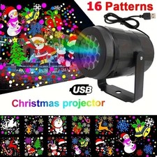 Snowflake Christmas Night Projector Light,16 Patterns Waterproof Rotating