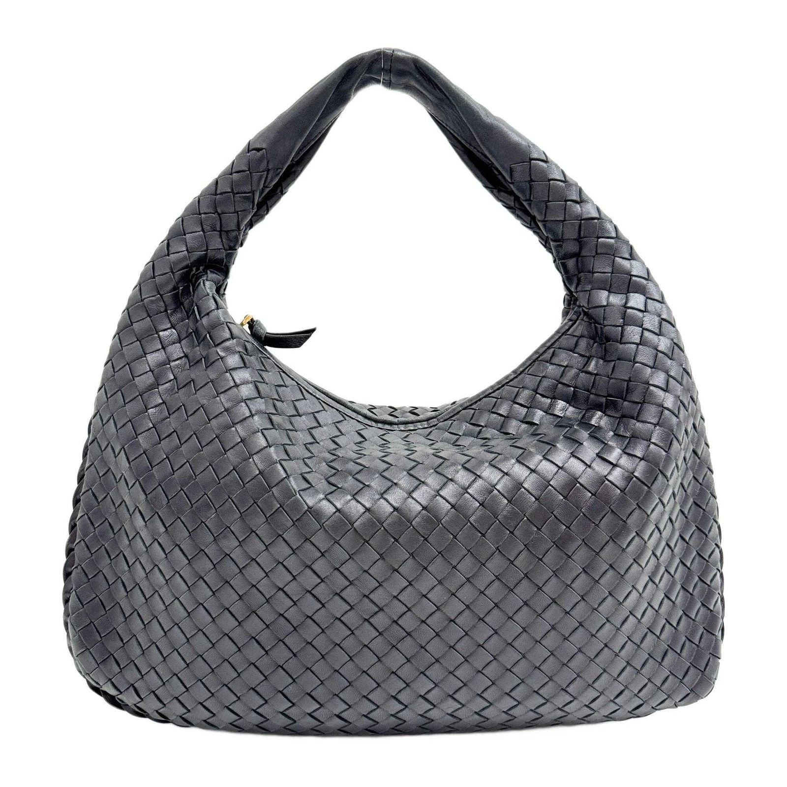 Bottega Veneta — BOTTEGA VENETA Intrecciato Black Leather Hobo Shoulder Bag