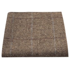 Luxury Herringbone Brown Tweed Pocket Square, Handkerchief