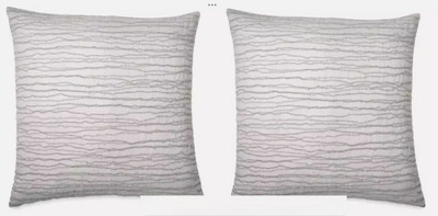 2 x Donna Karan LUNA Collection EURO Pillow Shams $380 - Platinum Metallic - New