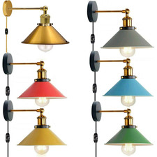 Plug in Wall Light Fixture Vintage Indoor Bedside Sconce Lamp for Bedroom