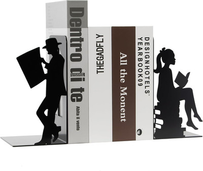 8 Inch Lovers Bookends Book Ends for Shelves Decorative,Metal Book End Nonskid B