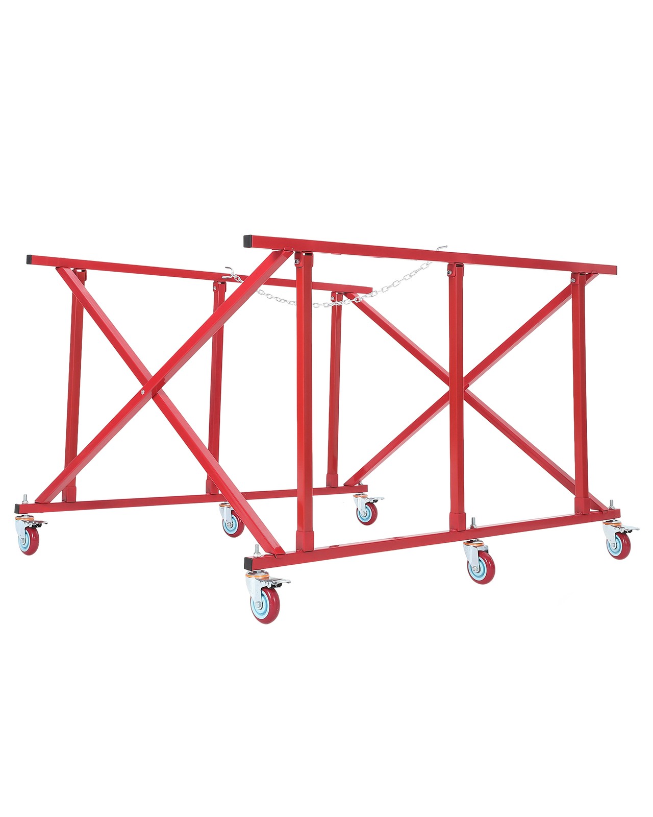 Folding Flatbed Cart 800 lb Heavy Duty Steel Platform Truck 6 Casters Door Move