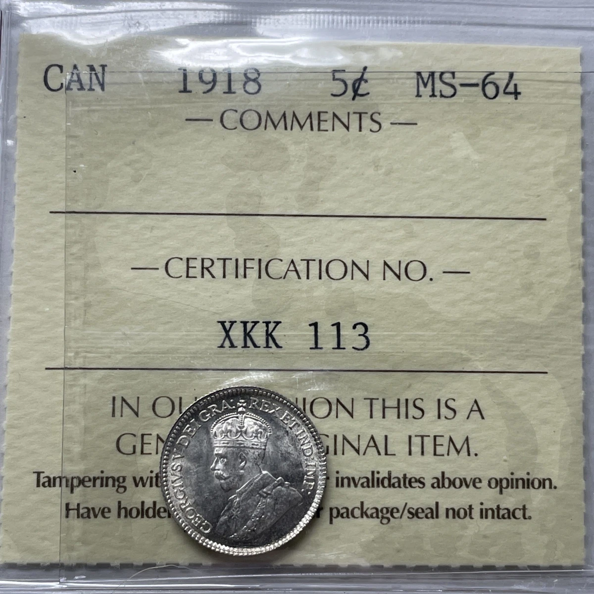 1918 Year Canadian Five Cents 1858-1921 for sale | eBay