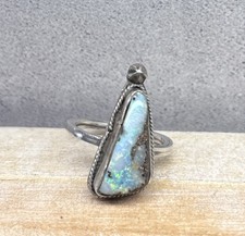 Artisan Handmade Australian Opal Ring,sz. 7.25, 4.5 Gr. Sterling