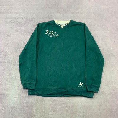 Vintage Sweatshirt Fliegende Vögel gemusterter Pullover mit Doppelkragen Damen