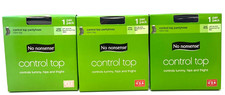 3 No Nonsense Control Top Pantyhose Sealed Size Plus Off Black Reinforced Toe