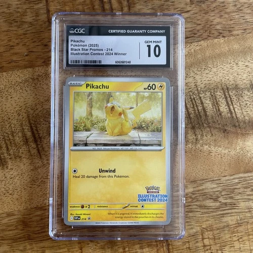 Pokémon TCG 2024 Illustration Contest Pikachu (SVP 214) CGC 10 Gem Mint