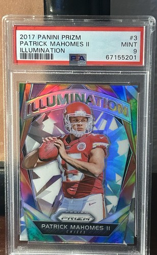 2017 PANINI PRIZM ILLUMINATION #3 PATRICK MAHOMES II ROOKIE RC PSA 9