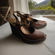 Nicole Take It Easy Wedge Platform Shoes Jameson Chestnut, Size 8