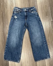 Gap Girls Low Stride Wide Leg Medium wash Jeans Adjustable waist Size 10