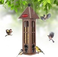 Rainproof Bird Feeder for Outdoor Hanging - Recycled Plastic Wild Bird Feeder  