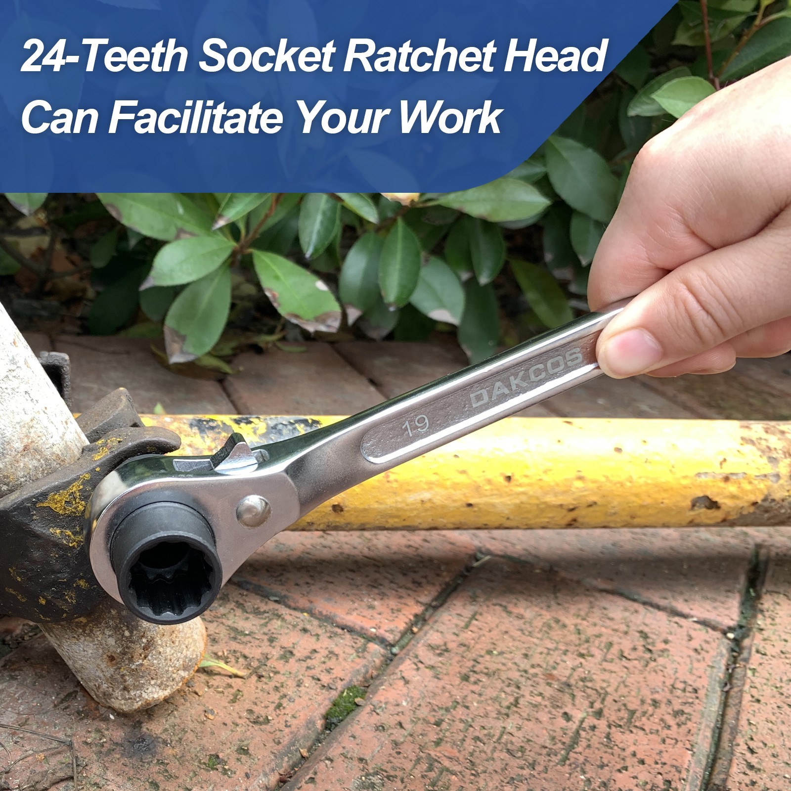 DAKCOS 2PCS 19×22mm OR 3/4×7/8" Podger Scaffold Spud Wrench Double Ended Silver