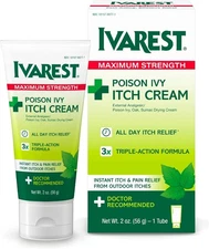 Ivarest Anti-Itch Cream, Poison Ivy Treatment, 2 Ounce