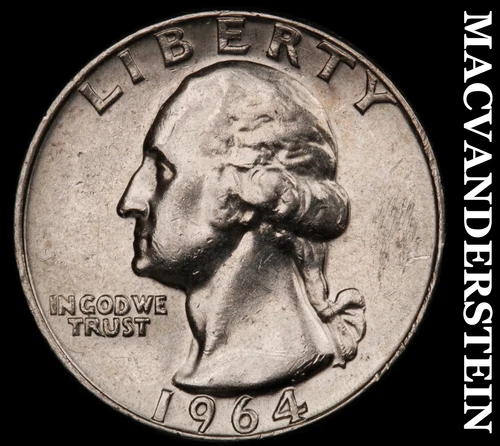 1964-D Washington Quarter- Silver- Scarce Better Date No Reserve #J3755