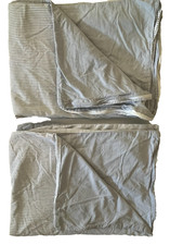 2 Pottery Barn Kids Twin Striped Reversible Duvet Blue Chambray Preppy