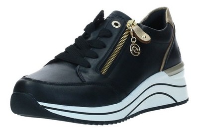 Remonte Damen Sneaker D0T03-01 schwarz/ginger-gold/ Schwarz