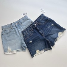 Old Navy Lot of 2 Hi Rise Built in Tough Cutoff Denim Shorts Girls Size 14 Slim