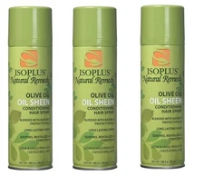 BL Isoplus Nat Remedy Olive Oil Sheen Hair Spray 7oz X 3 Packs