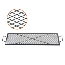 44" Rectangle Cooking Grate Fire Pit Grill Grate X-Marks Heavy-Duty Steel