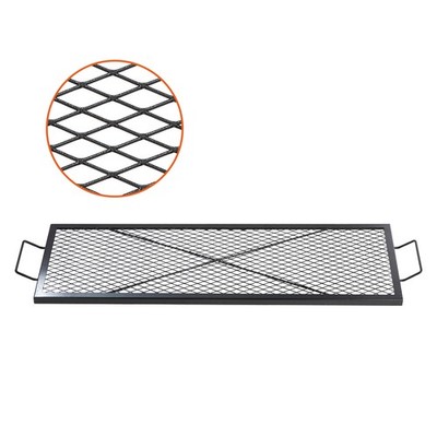 44'' Rectangle Cooking Grate Fire Pit Grill Grate X-Marks Heavy-Duty Steel