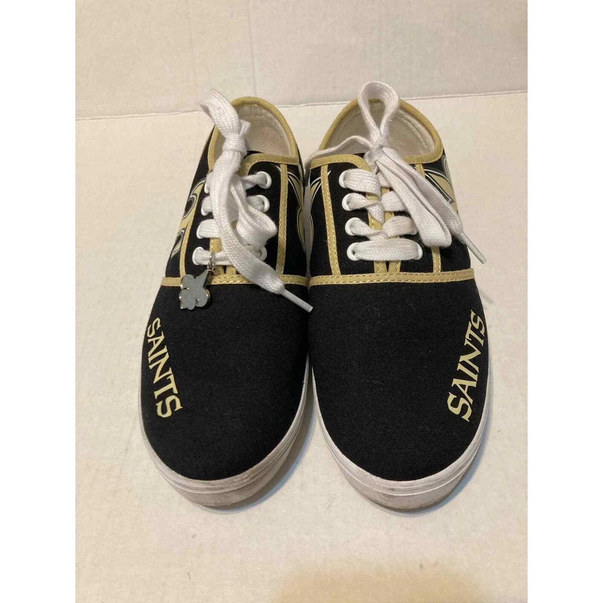 New Orleans Saints Womens Sneaker Shoes Size 8 Black Gold