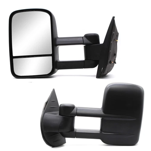 Pair Manual Adjustment Tow Mirrors For 2003-2006 Chevy Silverado 1500 2500 Black