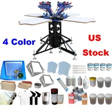 Silk Screen Printing Kit Micro Registration 4 Color Press Printer  Ink Squeegee