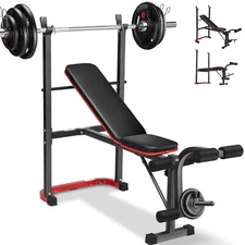 660LBS Adjustable Weight Bench Set Workout Bench for Home Gym Full Body Training