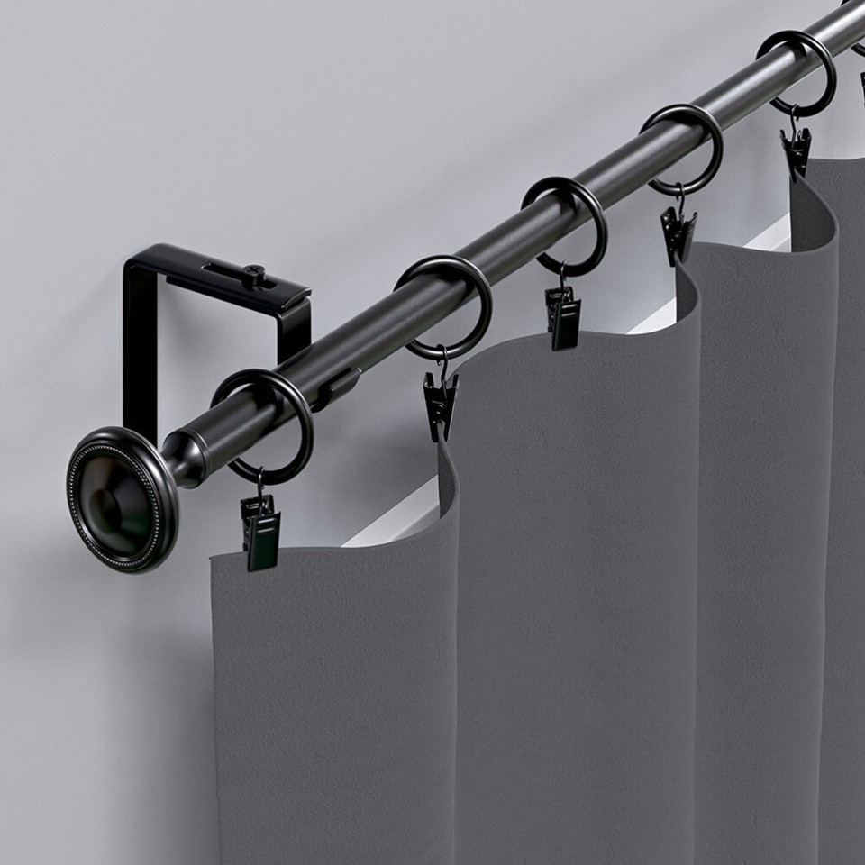 20pcs Vintage Rustproof Drapery Ring with Hook Curtain Clip Ring (Black