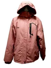 NWOT Moerdeng Sports Women's Pink Rose Zip Out Hood Fleece Lined Ski Jacket 2XL