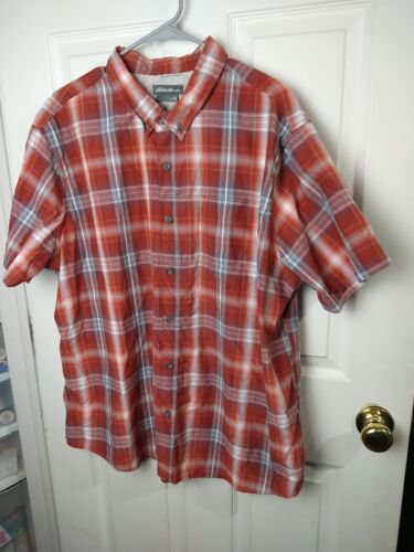 Eddie Bauer Men's Shirt 2XL Collared Button Front S/S Plaid Pocket Lumberjack - Picture 2 of 8