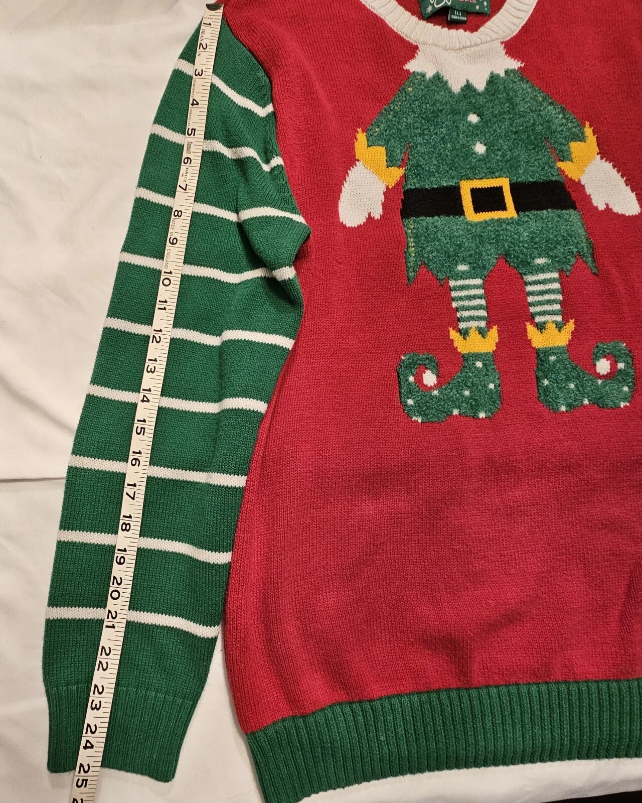 Ugly Christmas Sweater Size L Unisex Adults Whimsical Elf
