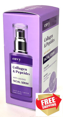 Envy Collagen & Peptides Facial Serum Anti-aging Anti-wrinkles Hydration 1.69 oz