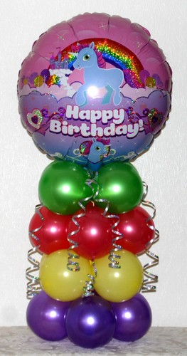 EINHORN 18" RUNDER FOLIENBALLON TISCHDEKORATION DISPLAY - KEIN HELIUM NÖTIG