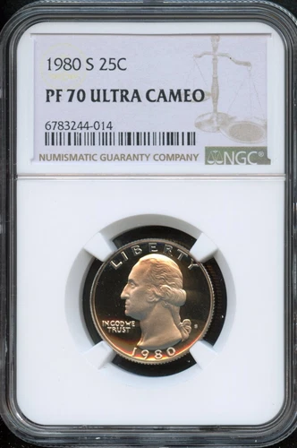NGC - Washington Quarter - 25c - 1980 S - PF-70 -UC