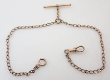 Antique W. & S. B. Signed Gold Filled Double Albert Pocket Watch Chain