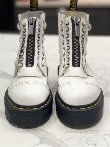 Dr MARTENS SINCLAIR Platform BOOTS Leather White Milled Nappa UK 4 EU 37 US 6 - Picture 3 of 18