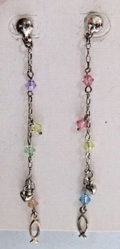 Boucles d'oreilles vintage en argent sterling avec pierres de