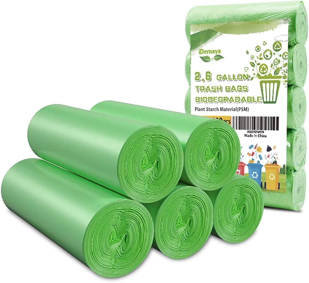 Small Trash Bags, Biodegradable 2.6 Gallon Extra Thick Garbage Bags, Recycling &