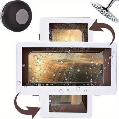 360° Rotating Adjustable Shower Phone Holder with Mounted Touch Screen