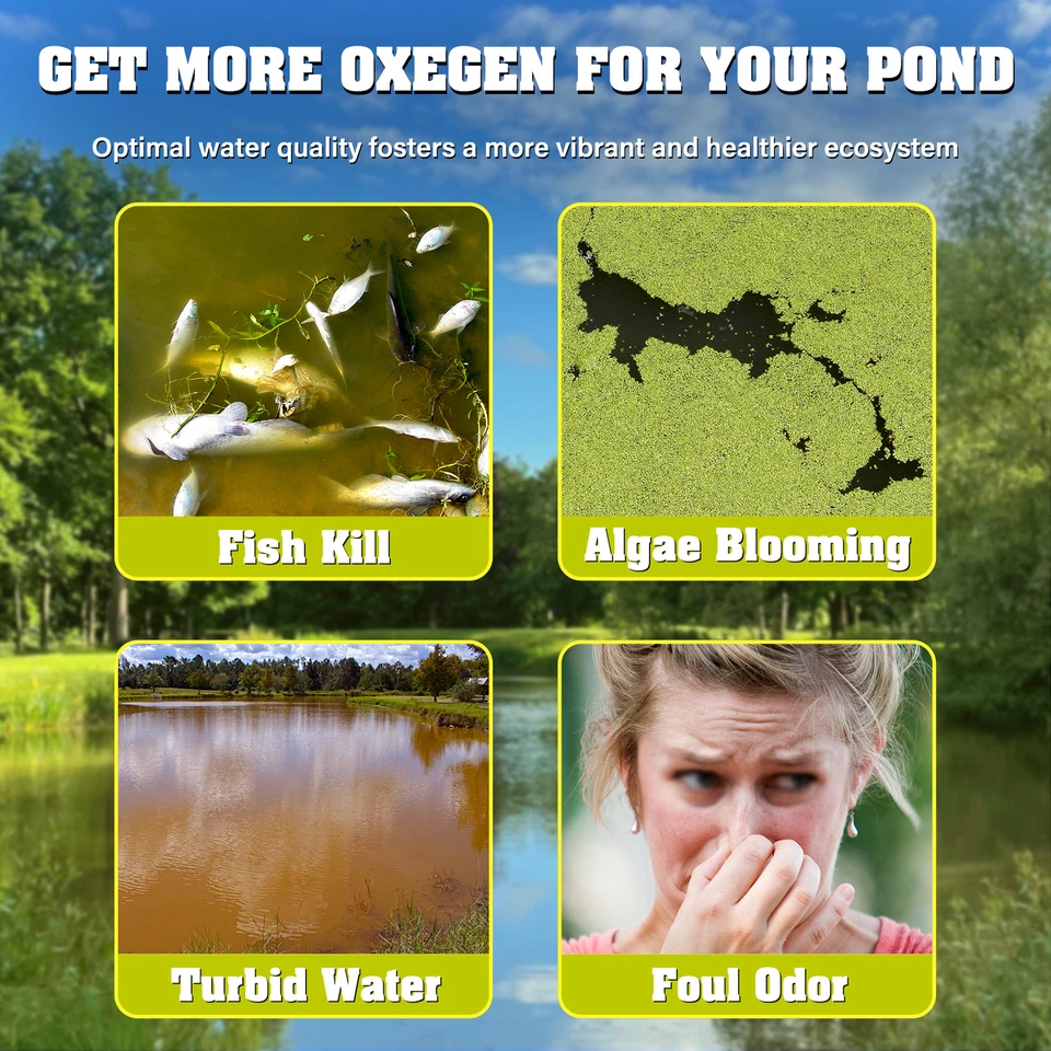 Аэратор для пруда пруда озера бассейна воздушный насос аэратор диффузор комплект TCFUNDY 750 Вт 5,35 куб. футов/мин - Изображение 4 из 4