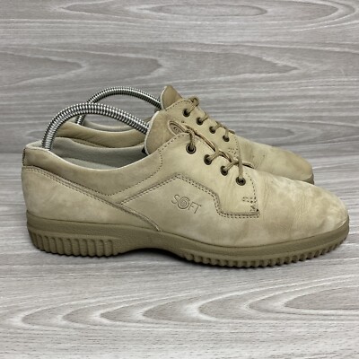 Ecco Womens Walking Size 8US 41EU Sneaker Nubuck Leather Lace Up Comfort Cushion